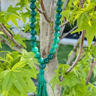 Green Jade Japa Malas - Prayer Meditation Mantra Counting Beads - 8mm