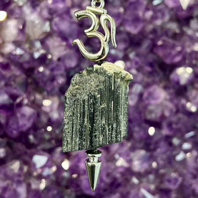 Black Tourmaline Om Pendulum