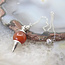 Red Agate Pendulums - Round Sephoroton Dowsing Divination Silver Chain - Gemstone Crystal