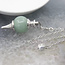 Green Aventurine Pendulums - Round Sephoroton Dowsing Divination Silver Chain - Gemstone Crystal