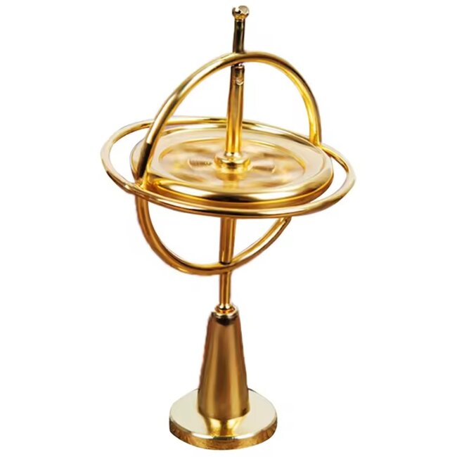 Mechanical Gyroscope Self Balancing Anti - Gravity - 4" Gold Color - Office Desk Fidget Anxiety Stress