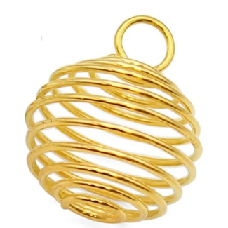 Gold Crystal Spiral Cage Pendant Crystal Holder - Medium (Gold Plated)