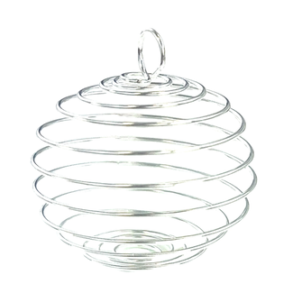 Silver Crystal Spiral Cage Crystal Pendant Holder - Large (Silver Plated)