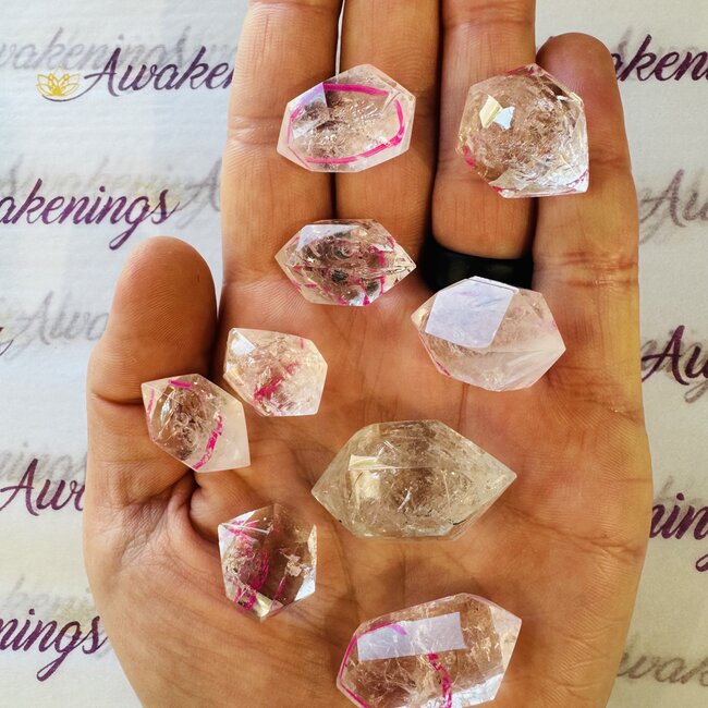 Enhydro Quartz Double Terminated Points - Rough Raw Natural