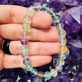 Candy Rainbow Fluorite Bracelets - 8mm Assorted Multi Color