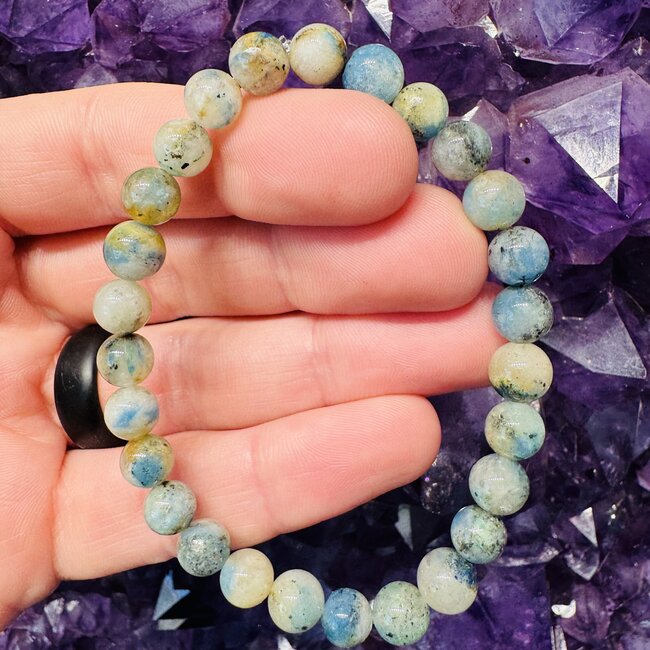 Blue Azurite in Quartz Bracelets - 7-8mm