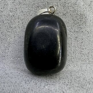Shungite Pendants - Tumbled (Silver Plated)