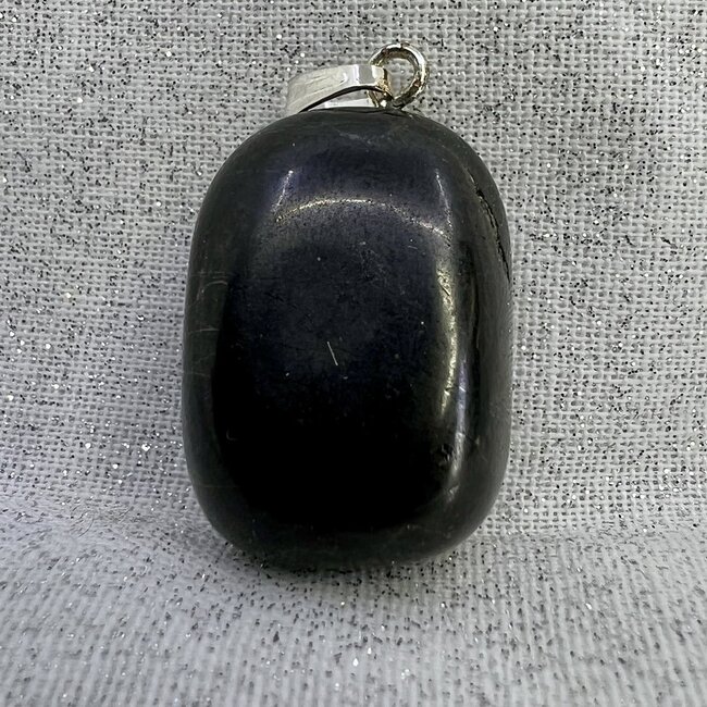 Shungite Pendants - Tumbled (Silver Plated)