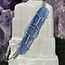 Blue Kyanite Cuff Bracelets - Silver Plated Wire Wrapped - Rough Raw Natural