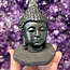 Shungite Buddha Head - Medium 5" Statue Statuary Figurine Carving Home Decor