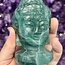 Green Fluorite Buddha Head - Large 4" Carving Figurine