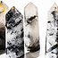Black Tourmaline in Clear Quartz (Tourmalated Tourmalinated Rutilated Quartz) Generator Tower Point - Medium (2-3")