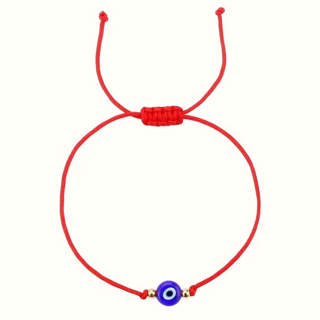 Evil Eye Bracelets - Red Simple Adjustable - Parachute String Protection
