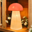 Selenite (Satin Spar Gypsum) Mushroom with Orange Top Lamp Light - 6"  (Cord & Bulb Included)
