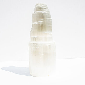 Selenite (Satin Spar Gypsum) Single Iceberg Tower Lamp Light - Small 6"  (Cord & Bulb Included)