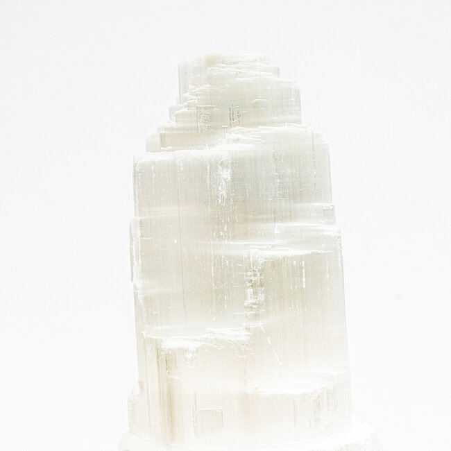 Selenite (Satin Spar Gypsum) Single Iceberg Tower Lamp Light - Small 6"  (Cord & Bulb Included)