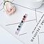 Selenite (Satin Spar Gypsum) & Chakra Stone Wire Wrapped 3.5" Stick - Satin Spar Gypsum