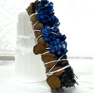 White Sage & Yellow Eucalyptus, BrumBrum & Gordolobo Flowers - 4" Stick Smudge