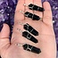 Black Tourmaline Point Pendant - Wire Wrapped - Rough Raw Natural Silver Plated