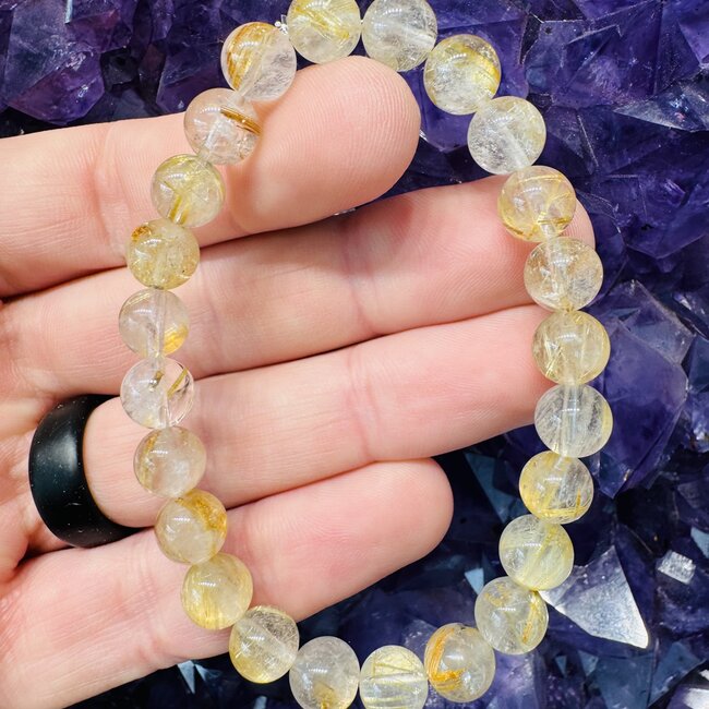 Golden Rutilated Quartz Bracelets (AAA Grade) - 8mm