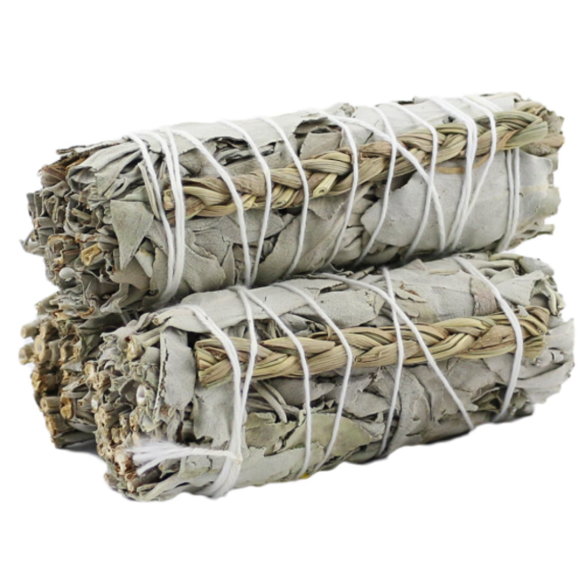 White Sage & Lemongrass Bundle Smudge Stick - 4"