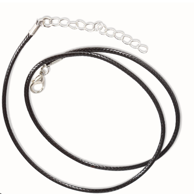 Wax Cord Necklaces - Black Adjustable Choker Lobster Claw Leather String 1.5mm 45cm 14-18"