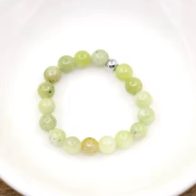 Lemon Jade Rings - 4mm Beaded Stretch Gemstone Adjustable