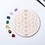 Chakra Crystal Grids & Crystal Set Kit - 4" Round Wood - Rough Raw Natural