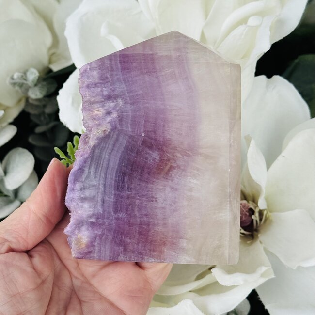 Exploded (Raw) Spine Purple Fluorite Flat Slab Slice Towers - Large