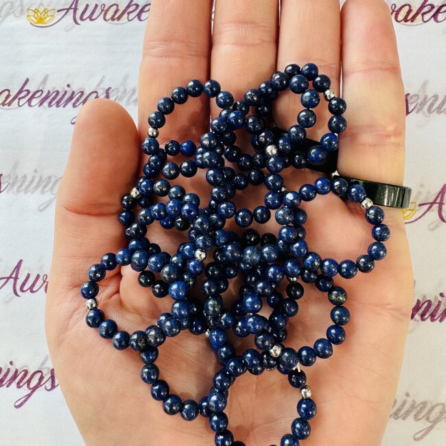 Lapis Lazuli Rings - Adjustable Beaded Stretch Gemstone