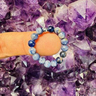Sodalite Rings - 4mm Adjustable Beaded Stretch Gemstone