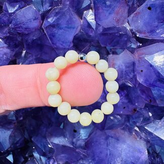 Lemon Jade Rings - Beaded Stretch Gemstone Adjustable