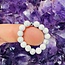 White Howlite (Magnesite) Rings - Beaded Stretch Gemstone Adjustable
