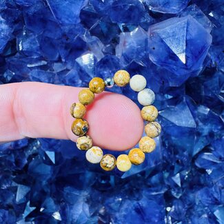 Picture Jasper Rings - Adjustable Beaded Stretch Gemstone