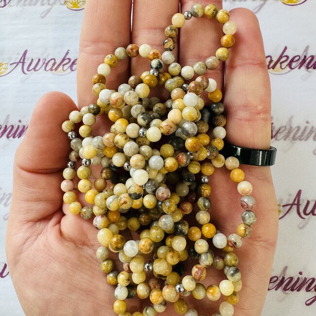 Crazy Lace Agate Rings - Beaded Stretch Gemstone Adjustable