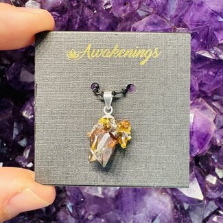 Zincite Zinkite Pendants - .8" - Sterling Silver Rough Raw Natural