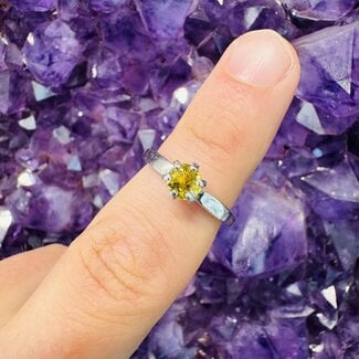 Titanite Sphene Ring - Size 7 - Sterling Silver