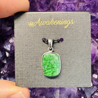 Maw Sit Sit Pendants (High Grade) - Square Bezel Set - Sterling Silver