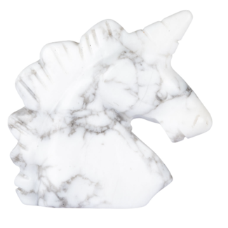 White Howlite (Magnesite) Unicorns - Medium 1-2" Animal Carvings Figurine