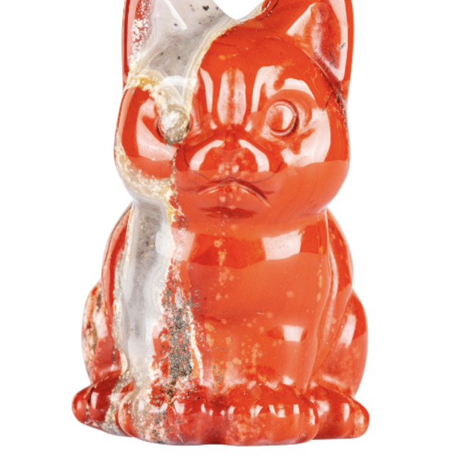 Red Jasper Cats Kitten Kitty - Medium 1.5" Animal Carving Figurine