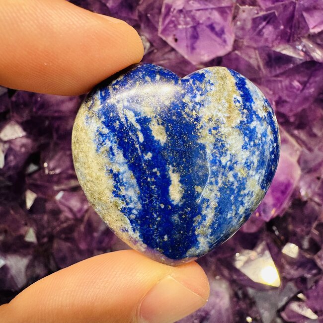 Lapis Lazuli Puffy Hearts - Medium