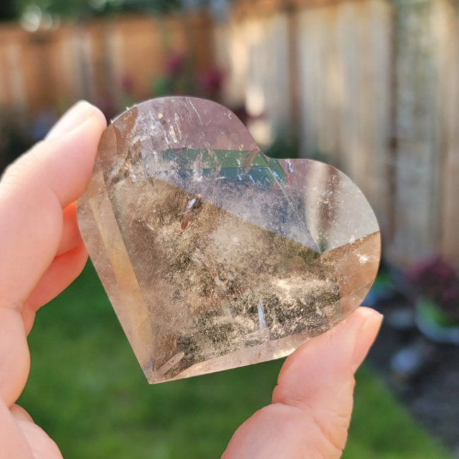 Smoky Smokey Quartz Faceted Hearts - Medium 1.5-2" (High Grade)