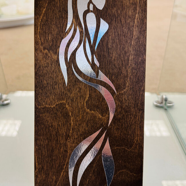 Mermaid - Wall Plaque Wood Decor Foil Accent with Stand