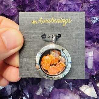 Wulfenite Floating Locket Pendant