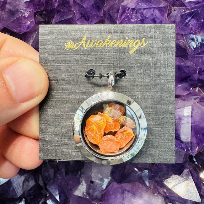 Wulfenite Floating Locket Pendant