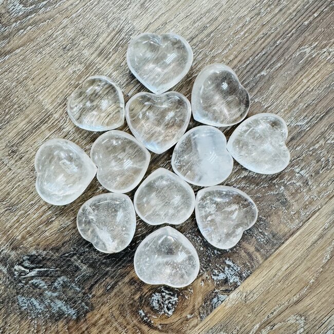 Clear Quartz Puffy Hearts - Medium