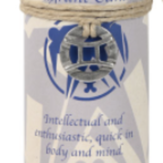 Gemini Candle - Zodiac Astrology - Charm Pewter Pendant Necklace