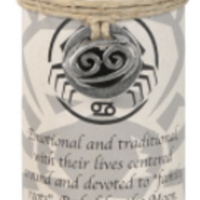Cancer Candle - Zodiac Astrology - Charm Pewter Pendant Necklace