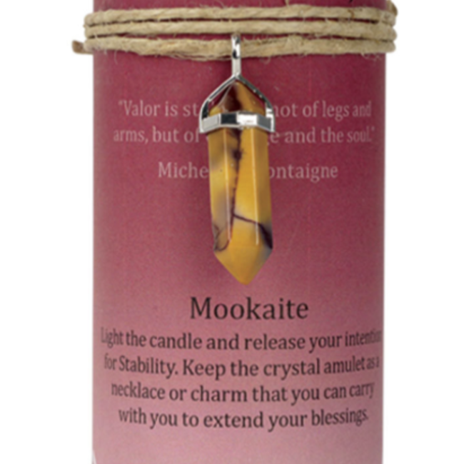 Stability Pillar Candle - Mookaite Charm Point Necklace - Ritual