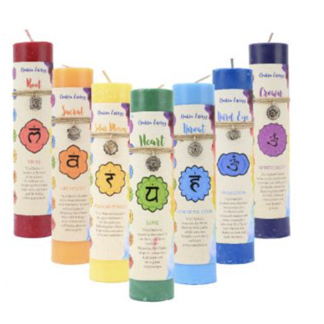 Solar Plexus Chakra Pillar Candle & Charm - 7"